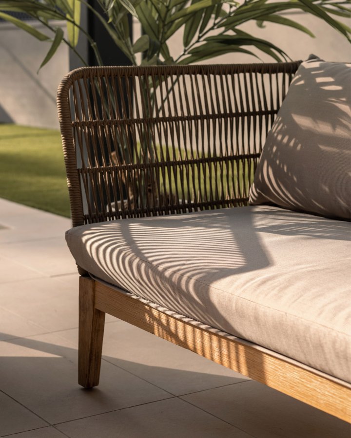 KAVE HOME Bellano 3 pers. sofa - natur polyester/eukalyptustr og beige stof