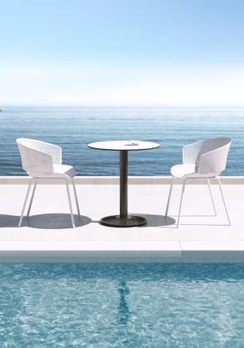 KAVE HOME Yeray havestol, m. armln - hvid genbrugt polypropylen