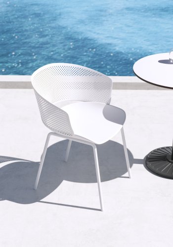 KAVE HOME Yeray havestol, m. armln - hvid genbrugt polypropylen