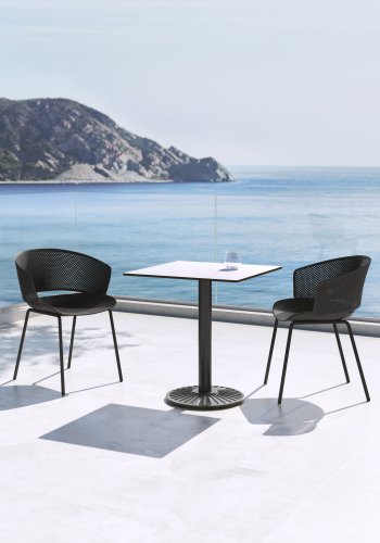 KAVE HOME Yeray havestol, m. armln - sort genbrugt polypropylen og stl