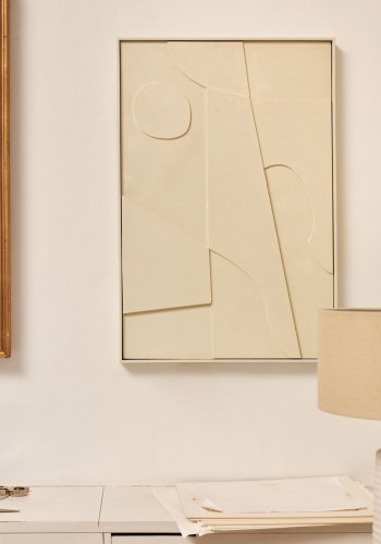 KAVE HOME Talin geometrisk billede, rektangulr - beige MDF (90x60)