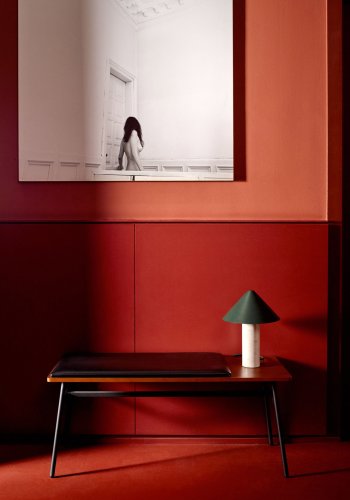 KAVE HOME Arabella bnk - brun/sort valnddefinér/syntetisk lder og metal, rektangulr (100x40)