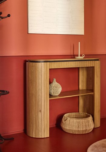 KAVE HOME Licia konsolbord, m. 1 hylde og 1 skuffe - natur mangotr (120x35)