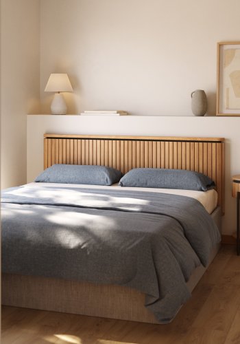 KAVE HOME Licia sengegavl - natur mangotr og jern (180x95)