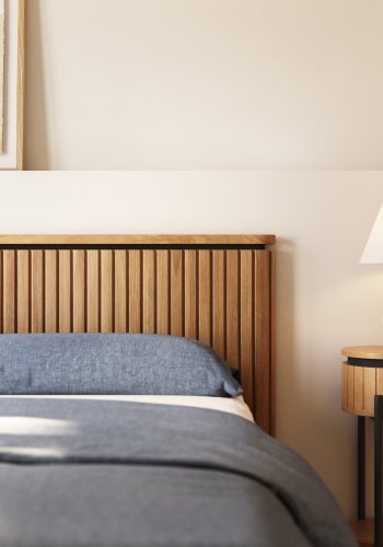 KAVE HOME Licia sengegavl - natur mangotr og jern (180x95)