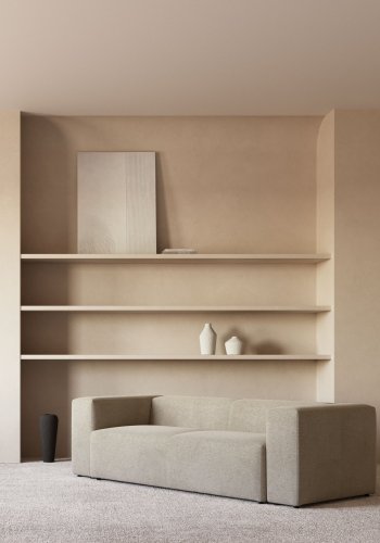 KAVE HOME Blok 3 pers. sofa - beige polyester og stl