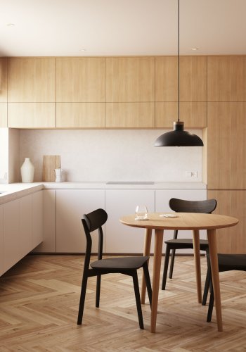 KAVE HOME Oakland spisebord, m. 2 tillgsplader - natur egefinér og natur gummitr (160(260)x100)