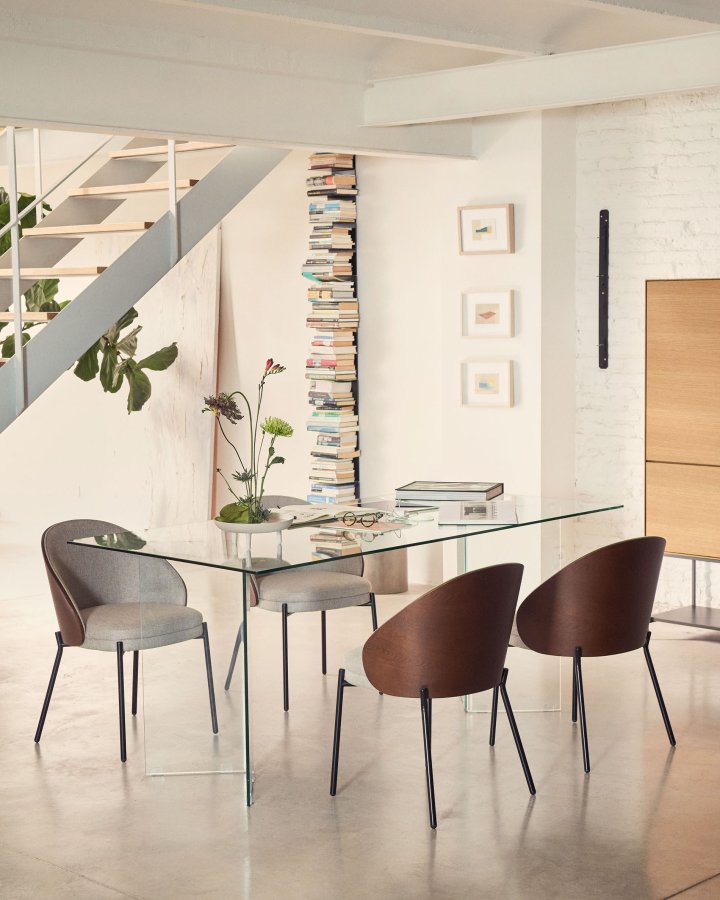 KAVE HOME Burano spisebord - klar glas (180x90)