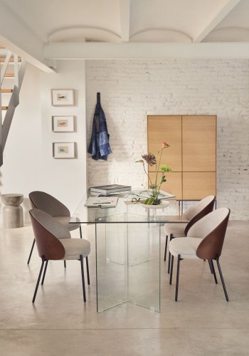 KAVE HOME Burano spisebord - klar glas (180x90)