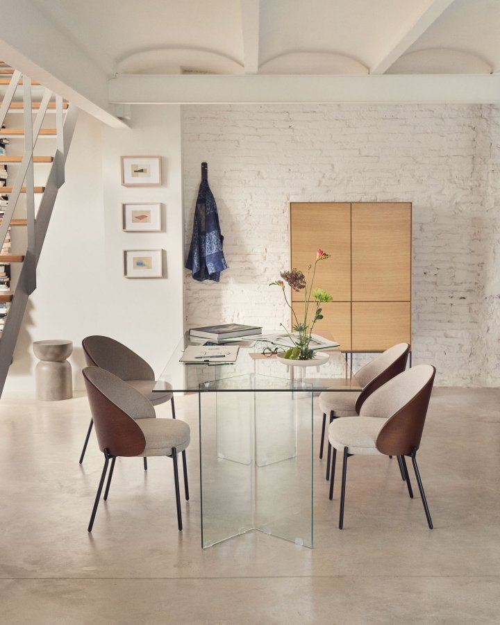 KAVE HOME Burano spisebord - klar glas (180x90)