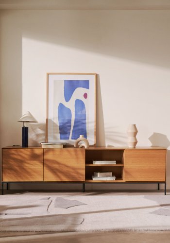 KAVE HOME Shiva bordlampe - hvid og bl jern