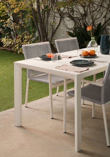 KAVE HOME Culip havebord, rektangulr - hvid aluminium (180x90)