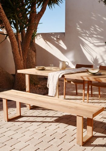 KAVE HOME Canadell havebord, rektangulr - natur genbrugs teaktr (170x35)