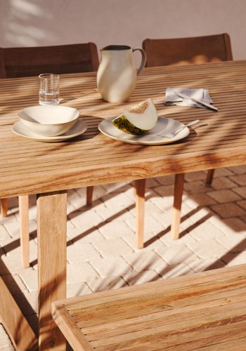 KAVE HOME Canadell havebord, rektangulr - natur genbrugs teaktr (180x90)