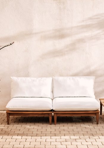 KAVE HOME Portitxol modulr udendrs lnestol, m. hynder - natur teaktr (st med 2)