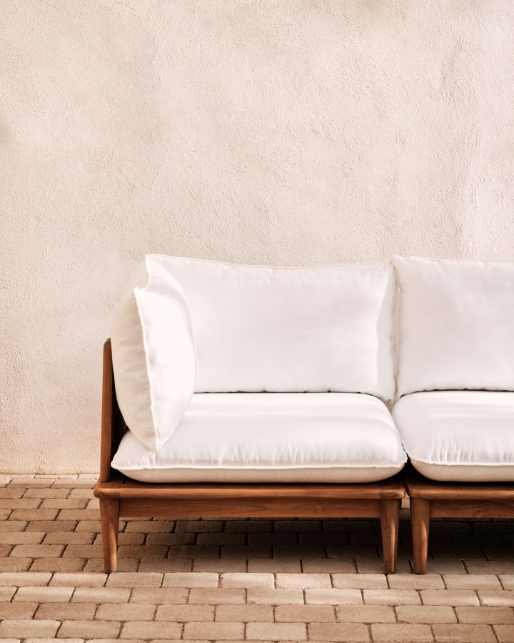 KAVE HOME Portitxol modulr udendrs hjrnelnestol, m. hynder - natur teaktr