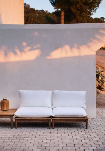 KAVE HOME Portitxol modulr udendrs lnestol, m. hynder - natur teaktr (st med 2)