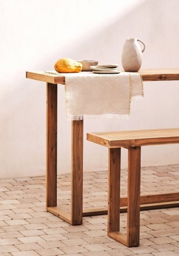 KAVE HOME Canadell udendrs barbord, rektangulr - natur genbrugs teaktr (140x70)