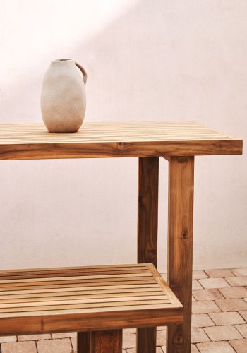 KAVE HOME Canadell udendrs barbord, rektangulr - natur genbrugs teaktr (140x70)