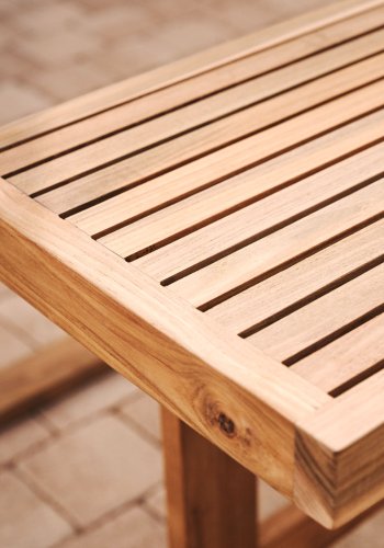 KAVE HOME Canadell udendrs bnk, rektangulr - natur genbrugs teaktr (130x35)