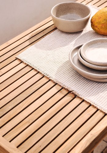 KAVE HOME Canadell udendrs barbord, rektangulr - natur genbrugs teaktr (140x70)