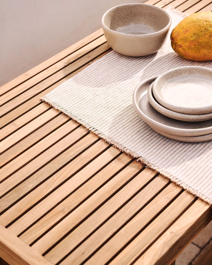 KAVE HOME Canadell udendrs barbord, rektangulr - natur genbrugs teaktr (140x70)