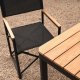 KAVE HOME Llado havestol, foldbar - natur teak og sort stof/aluminium