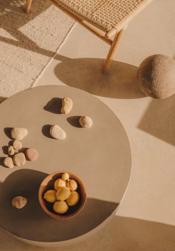 KAVE HOME Garbet sofabord, til inde og ude, rund - gr fibercement (60)