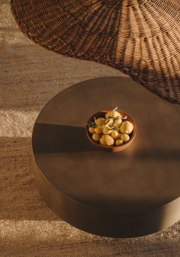 KAVE HOME Garbet sofabord, til inde og ude, rund - gr fibercement (80)