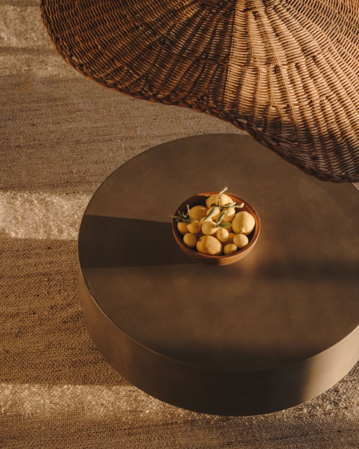 KAVE HOME Garbet sofabord, til inde og ude, rund - gr fibercement (80)