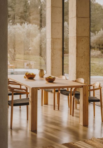 KAVE HOME Glynis armstol - mrkegr/natur polyester/eukalyptustr, m. armln