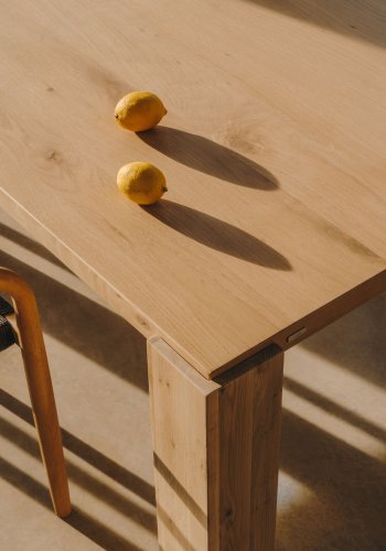 KAVE HOME Deyanira spisebord, rektangulr - natur egefinér og egetr (220x110)