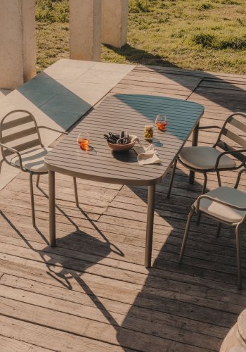 KAVE HOME Joncols havebord, rektangulr - gr aluminium (180x90)