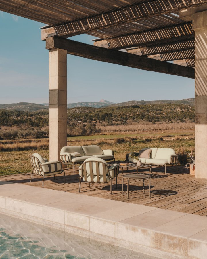 KAVE HOME Joncols havebord, rund - gr aluminium (68)