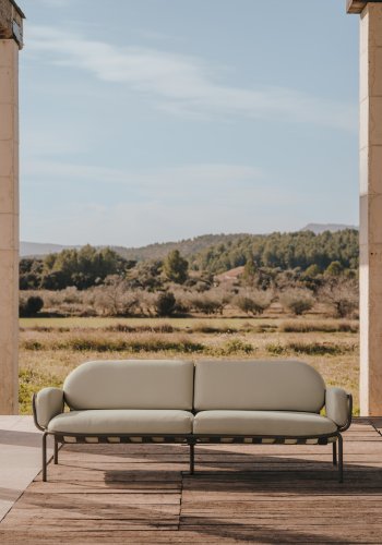 KAVE HOME Joncols 3 pers. havesofa, m. gr hynder - gr aluminium