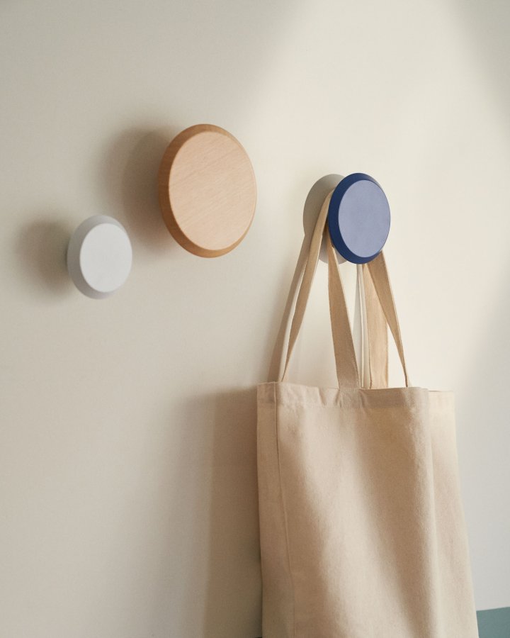 KAVE HOME Nadua knage - natur, bl og hvid bgetr (st med 3)