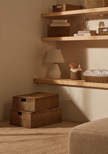 KAVE HOME Tossa st med 2 naturfiberkurve med lg, 55 x 36 cm / 60 x 40 cm