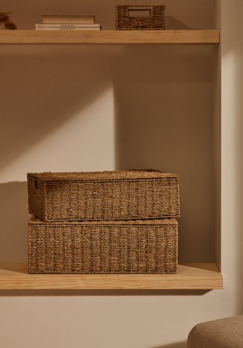 KAVE HOME Tossa st med 2 naturfiberkurve med lg, 55 x 36 cm / 60 x 40 cm