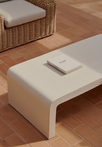 KAVE HOME Aiguablava sofabord, rektangulr - hvid cement (135x65)