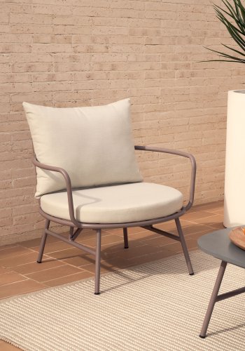 KAVE HOME  KAVE HOME Bramant lnestol, m. armln og stofhynder - mauve stl