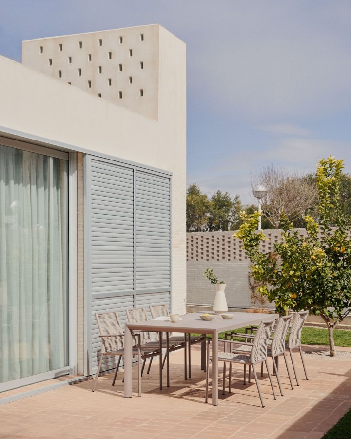 KAVE HOME Culip havebord, rektangulr - brun aluminium (180x90)