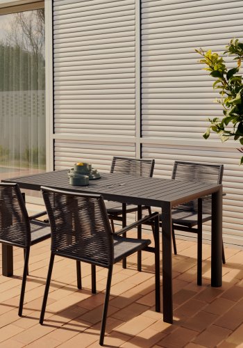 KAVE HOME Culip havebord, rektangulr - gr aluminium (150x77)