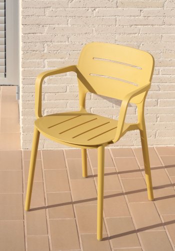 KAVE HOME Morella havestol, m. armln - sennepsgul plast