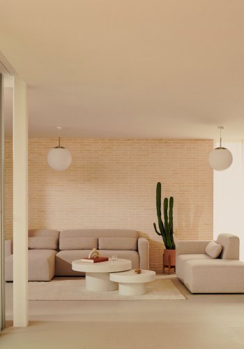 KAVE HOME Neom 1-personers modulsofa med rygmodul i beige, 169 cm FSC Mix Credit