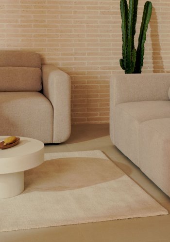 KAVE HOME Empuries tppe i hvid polyester, 200 x 300 cm