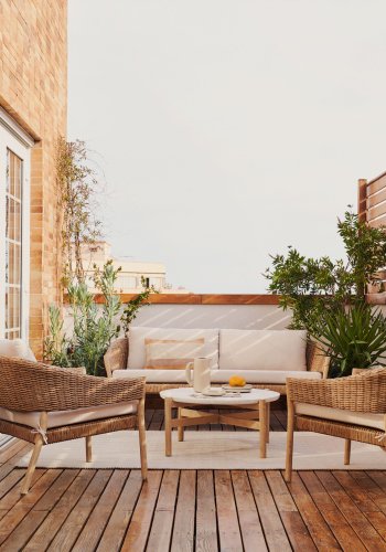 KAVE HOME Pola sidebord, rund - cement og natur eukalyptustr (50)