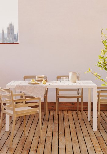 KAVE HOME Culip havebord, rektangulr - hvid aluminium (150x77)