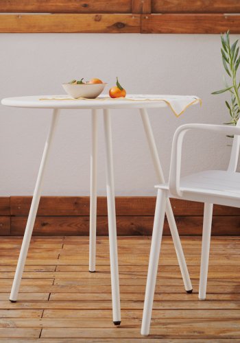 KAVE HOME Montjoi havebord, rund - hvid stl (70)