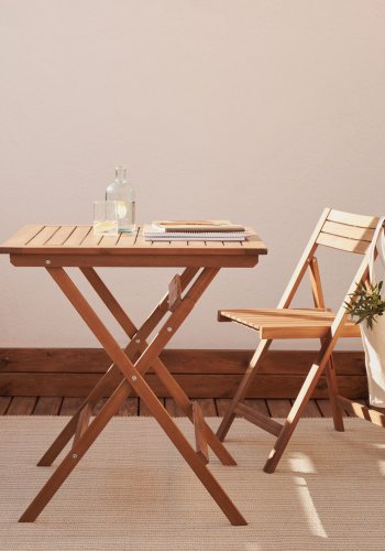 KAVE HOME Sadirar havestol, foldbar - natur akacietr