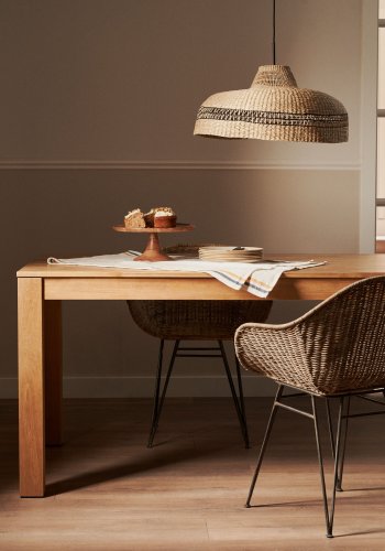 KAVE HOME Isbel spisebord, m. tillgsplader - natur egetr (180(260)x90)